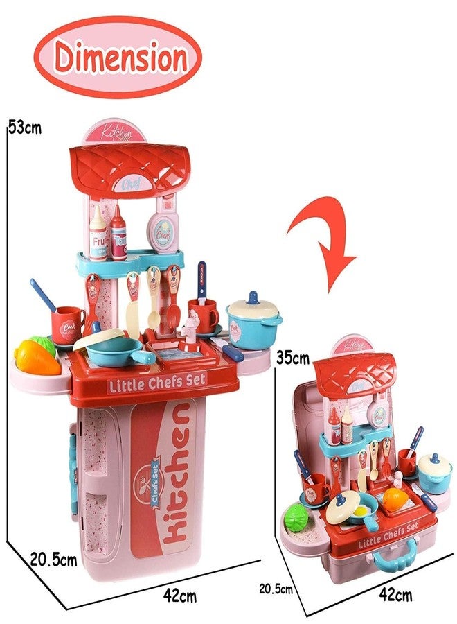 Mahi Enterprise Portable Kitchen Suitcase Play Set - Mini Pretend Cooking Set for Kids with Food and Accessories - Image 2